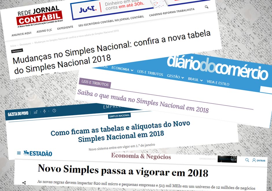 Simples Nacional 2018: Matérias na mídia