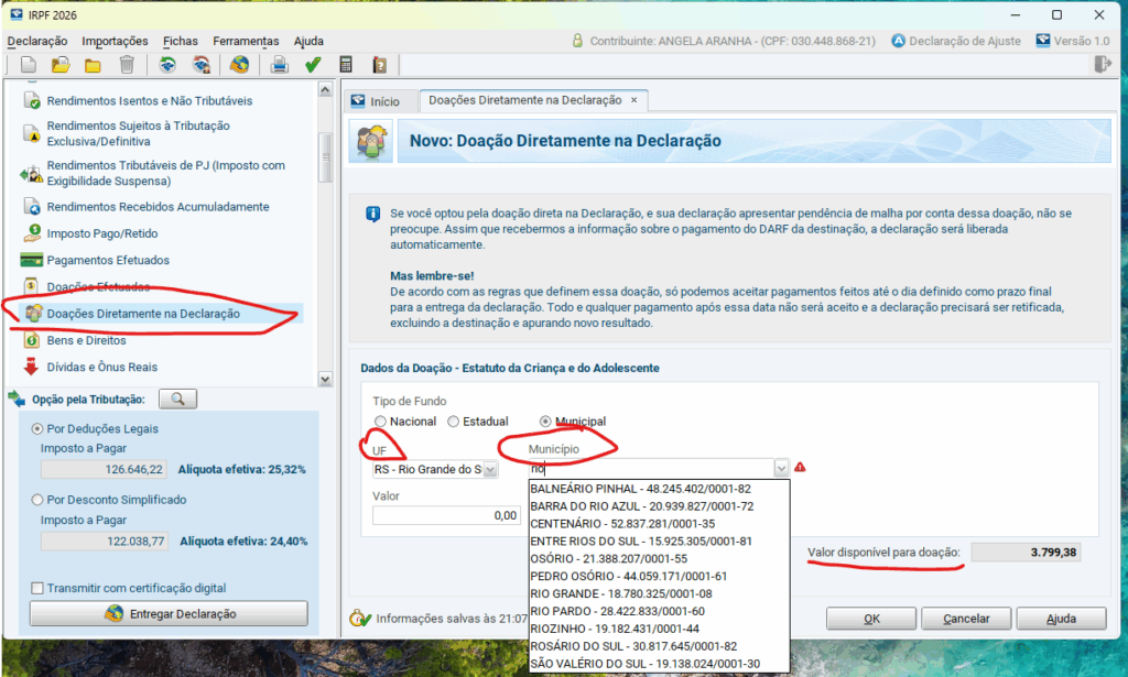 Como doar parte do Imposto de Renda na declaração - Doações IRPF